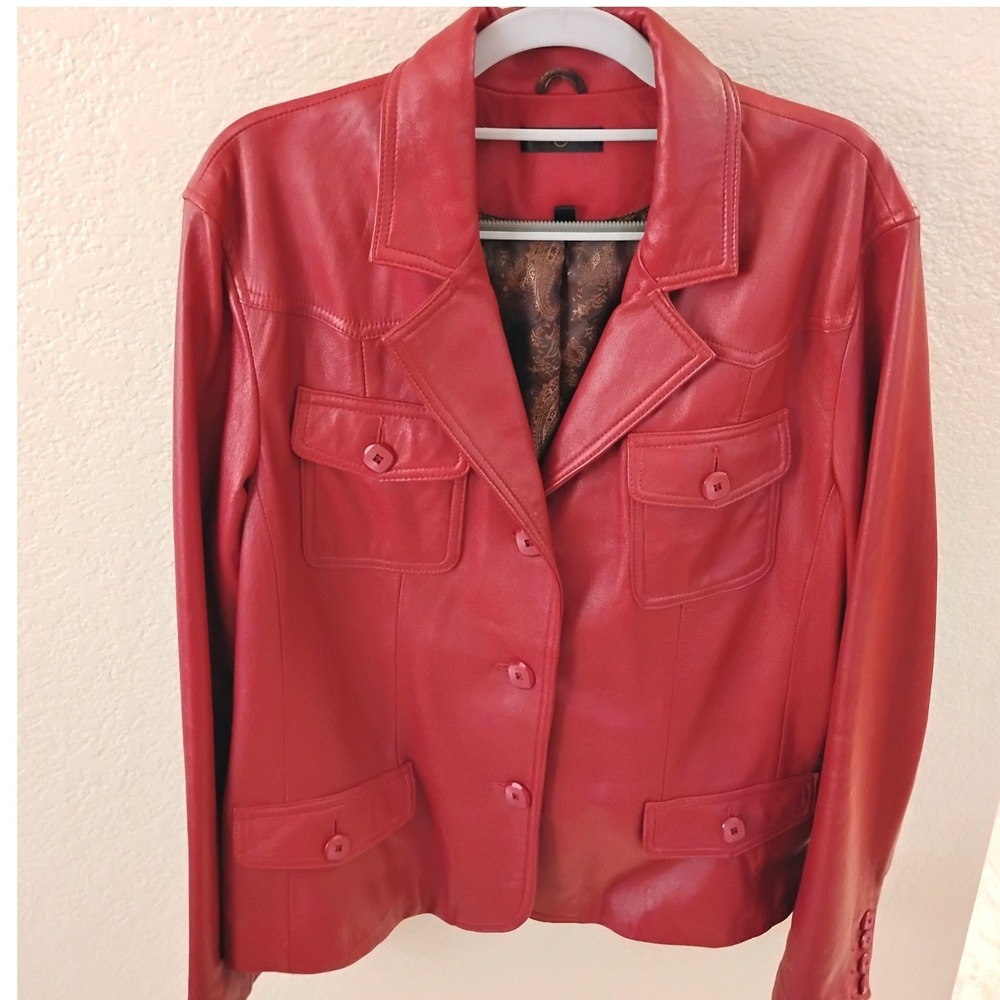 🍒 VINTAGE Y2K Leather Blazer Jacket Whimsygoth indie sleeze siren luxury 90s